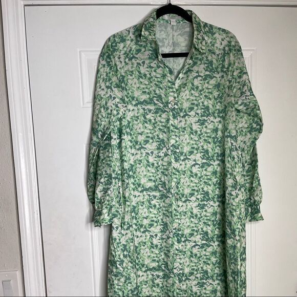 SHIRT DRESS IN COTTON AND SILK WITH FLORAL PRINT - Picture 5 of 14